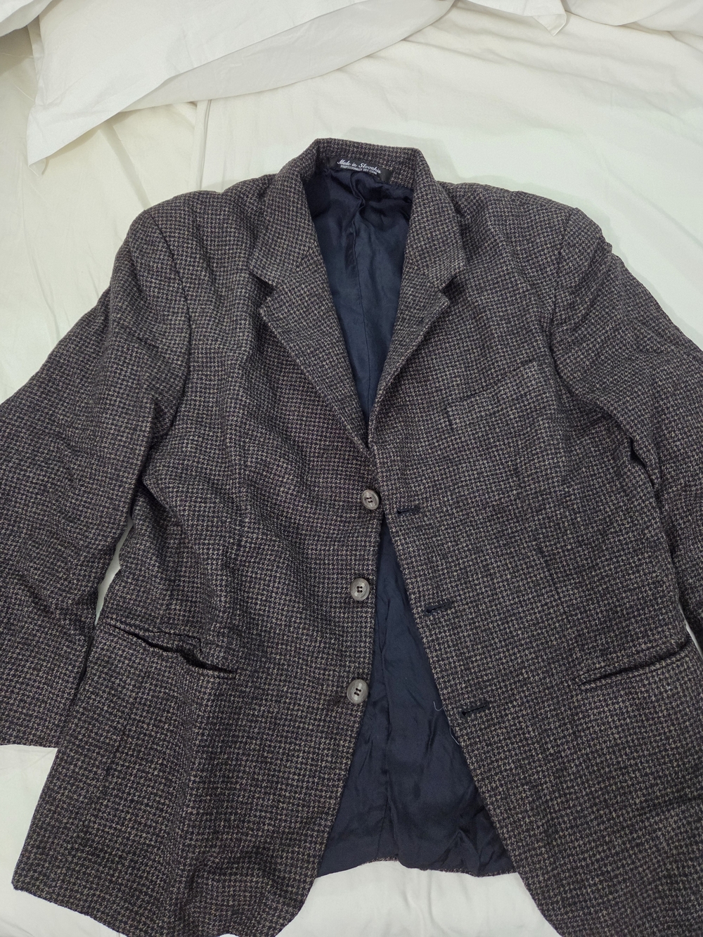 Men's Tailored Check Blazer - Brown/Black